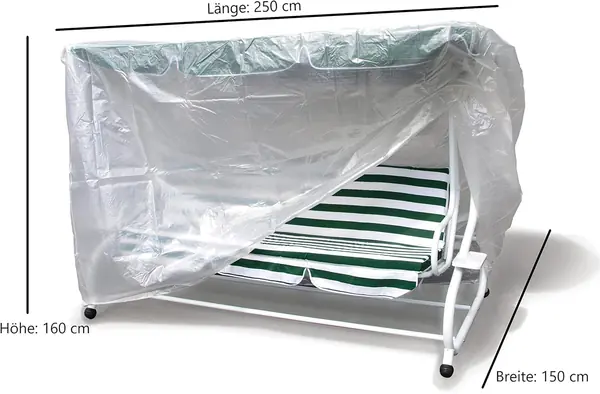 Abdeckhaube für Hollywoodschaukel 250x150x160cm, PE…