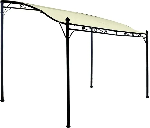 Anbaupavillon Mantova 300x250cm, Stahlgestell schwarz +…