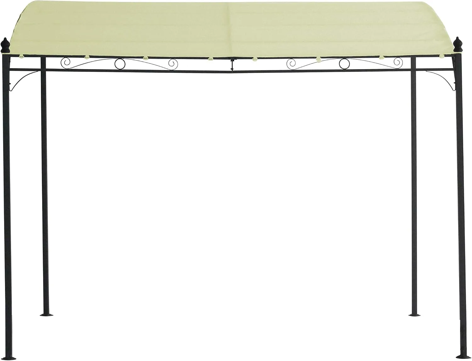 DEGAMO Anbaupavillon Terrassenpavillon Mantova-XL 300 x 300 cm, Stahlgestell schwarz, Dachplane wasserdicht ecrufarben — Ansicht 2