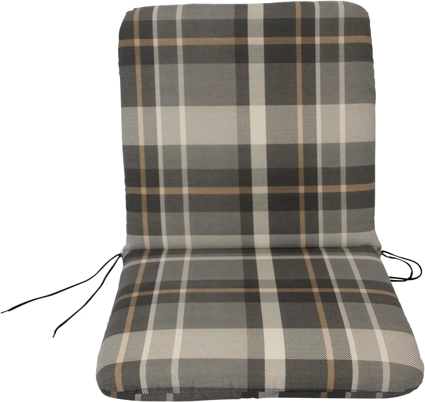 DEGAMO Auflage Sesselauflage Seattle für Gartenstuhl Niederlehner, 45x88cm, grau - beige kariert, Outdoor — Ansicht 2