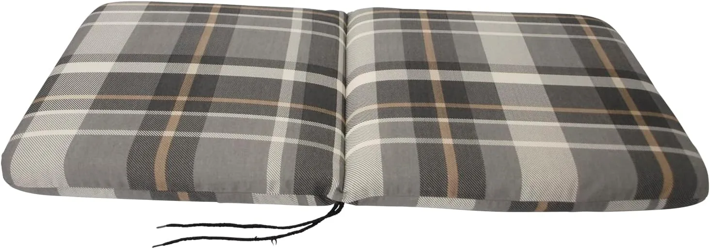 DEGAMO Auflage Sesselauflage Seattle für Gartenstuhl Niederlehner, 45x88cm, grau - beige kariert, Outdoor — Ansicht 5