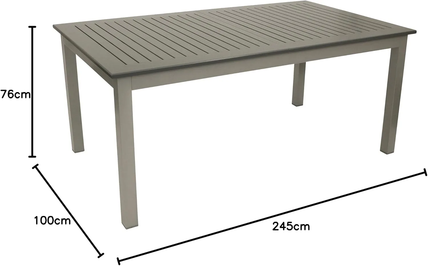DEGAMO Ausziehtisch BAJAZZO 175/245x100cm, Aluminium grau — Ansicht 2
