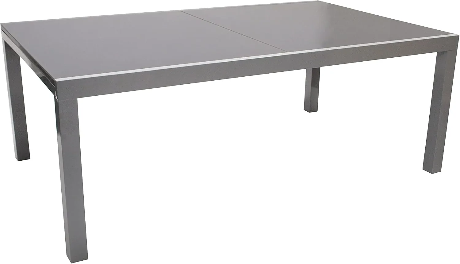 DEGAMO Ausziehtisch Marina XL, 180/240x100cm, Aluminium Silbergrau + Glas dunkelgrau — Ansicht 3