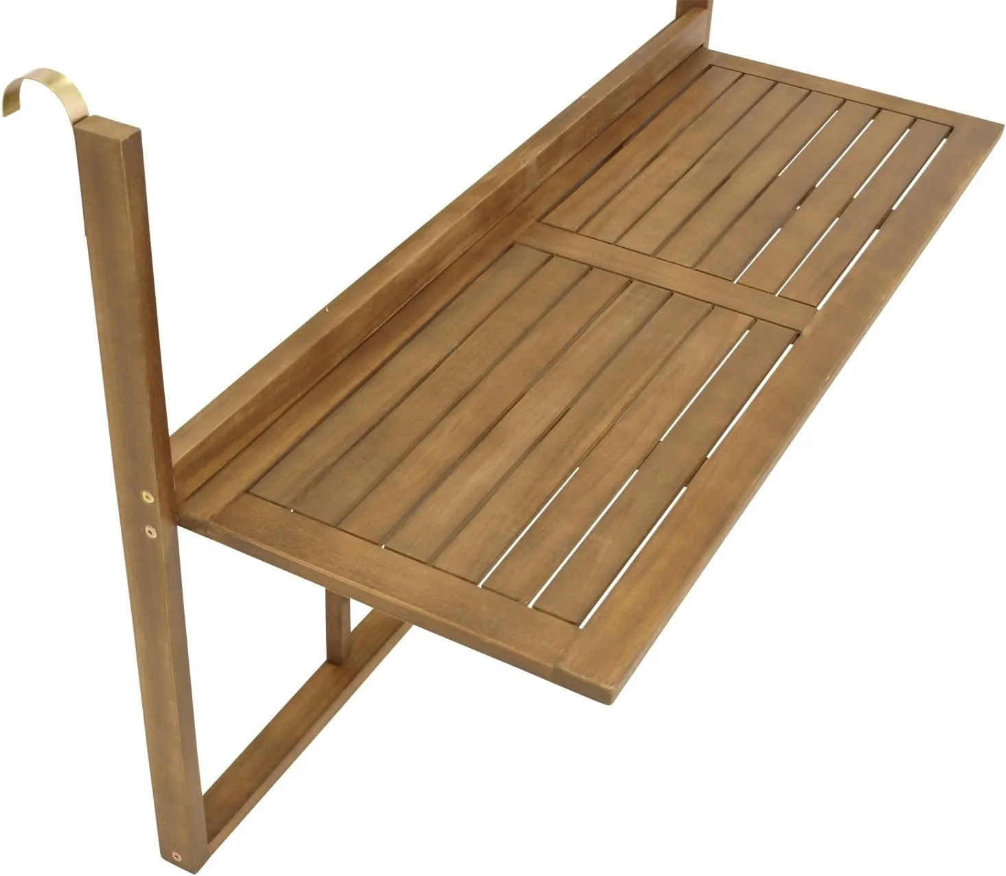 DEGAMO Balkonhängetisch 120x40cm klappbar, Grosse Ausführung, Akazienholz, FSC®-Zertifiziert Braun — Ansicht 4