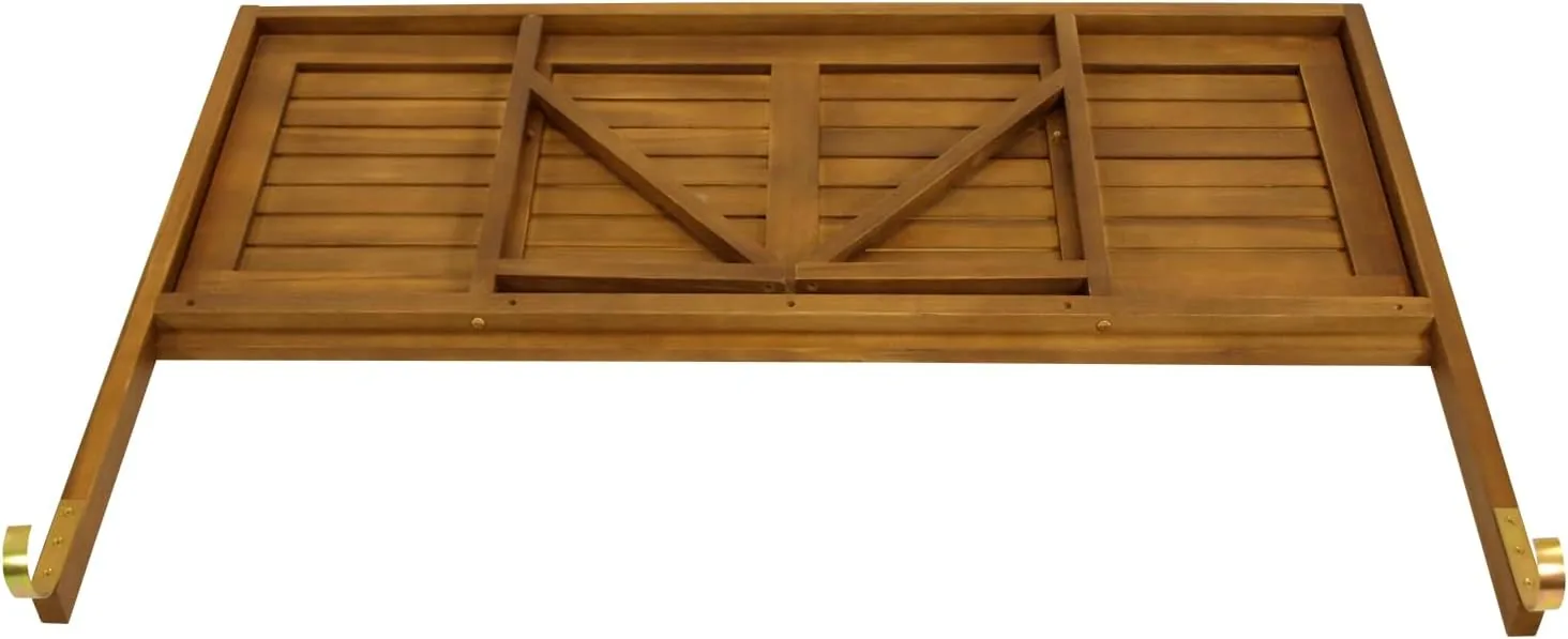 DEGAMO Balkonhängetisch 120x40cm klappbar, Grosse Ausführung, Akazienholz, FSC®-Zertifiziert Braun — Ansicht 5