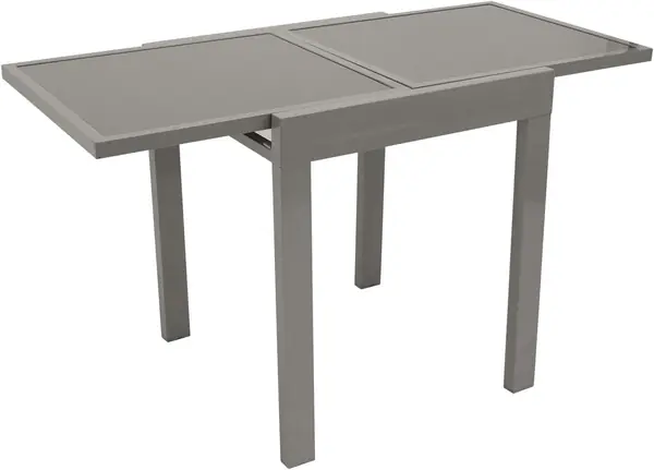 Balkontisch Amalfi aus Aluminium Silbergrau und Glas…