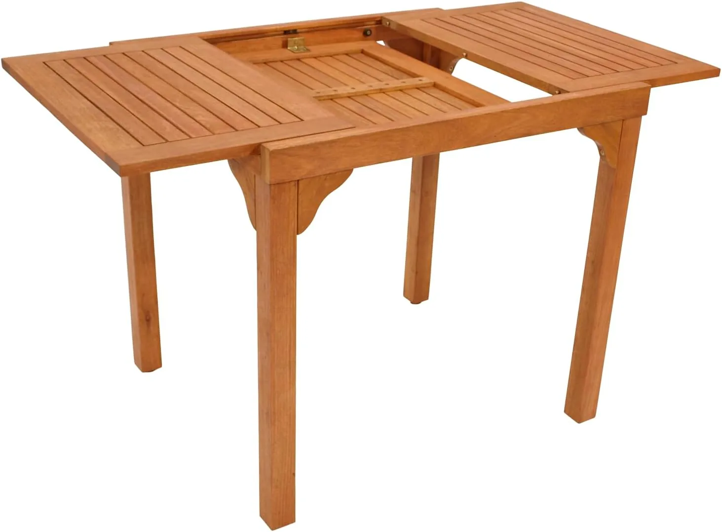 DEGAMO Balkontisch Ausziehtisch Rio 80/120x70,5cm, ausziehbar, Eukalyptus Holz braun geölt, Outdoor — Ansicht 4