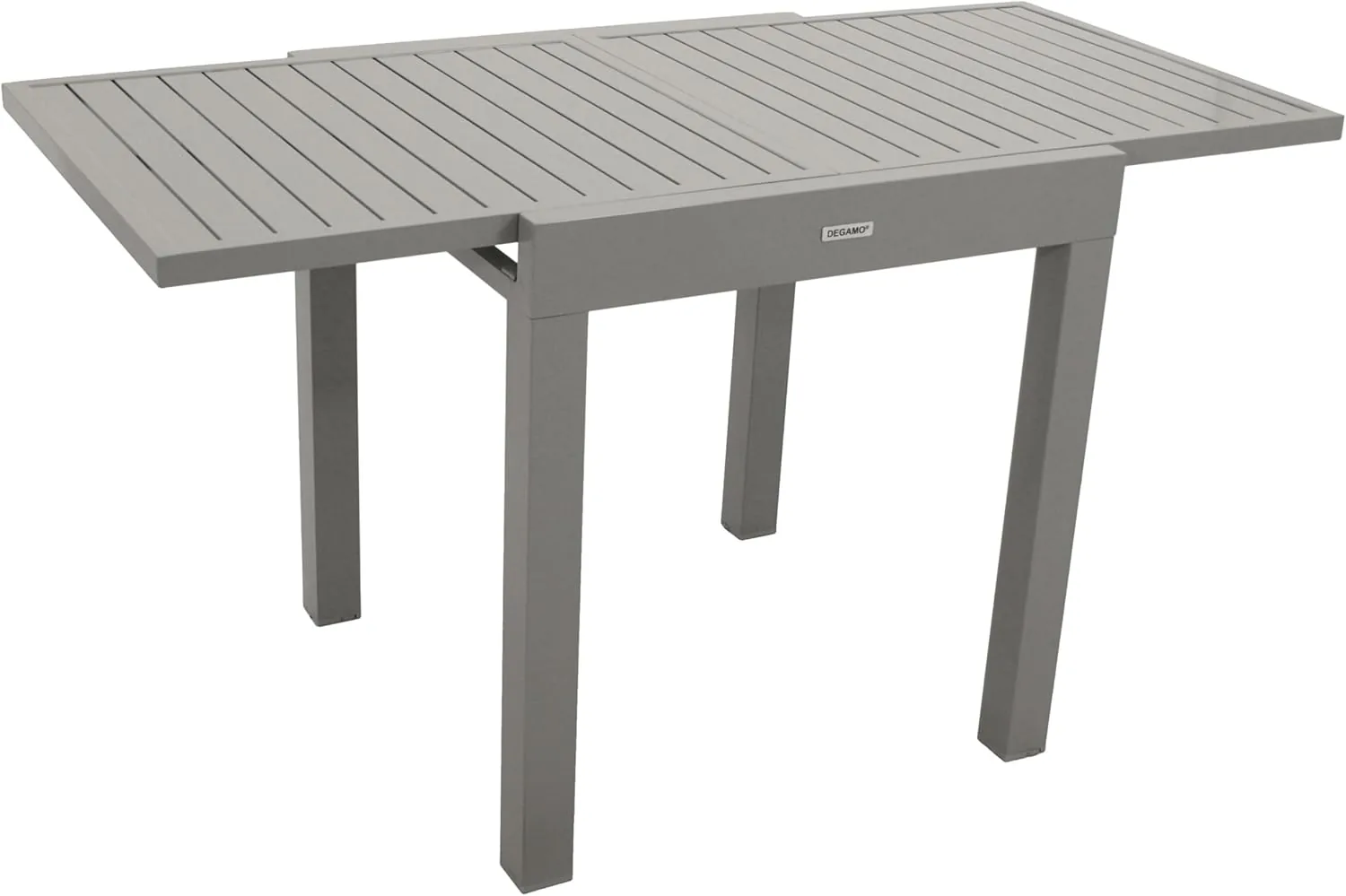 DEGAMO Balkontisch Ausziehtisch Tirana 70/140x70cm, Aluminium Silbergrau, Outdoor wetterfest