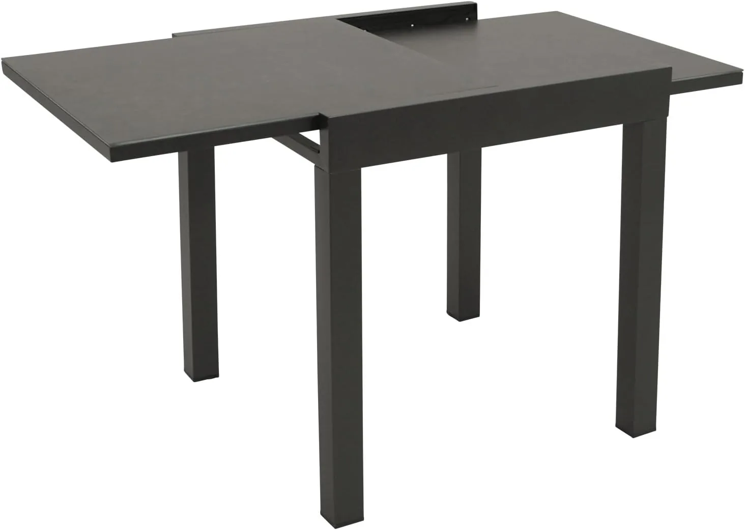 DEGAMO Balkontisch Livorno aus Aluminium anthrazit und Glas in Keramtikoptik dunkelgrau, 70x70cm, ausziehbar auf 140cm, Höhe 75cm, Outdoor — Ansicht 4