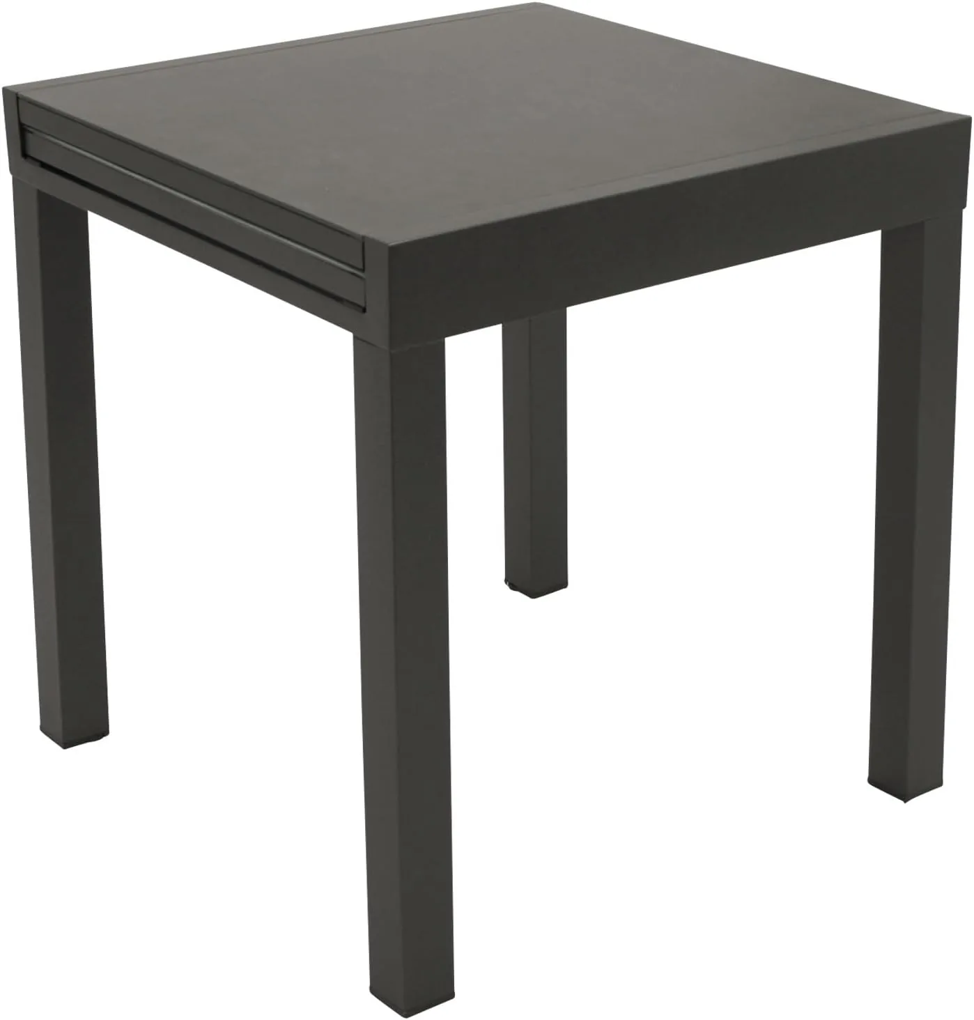 DEGAMO Balkontisch Livorno aus Aluminium anthrazit und Glas in Keramtikoptik dunkelgrau, 70x70cm, ausziehbar auf 140cm, Höhe 75cm, Outdoor — Ansicht 5
