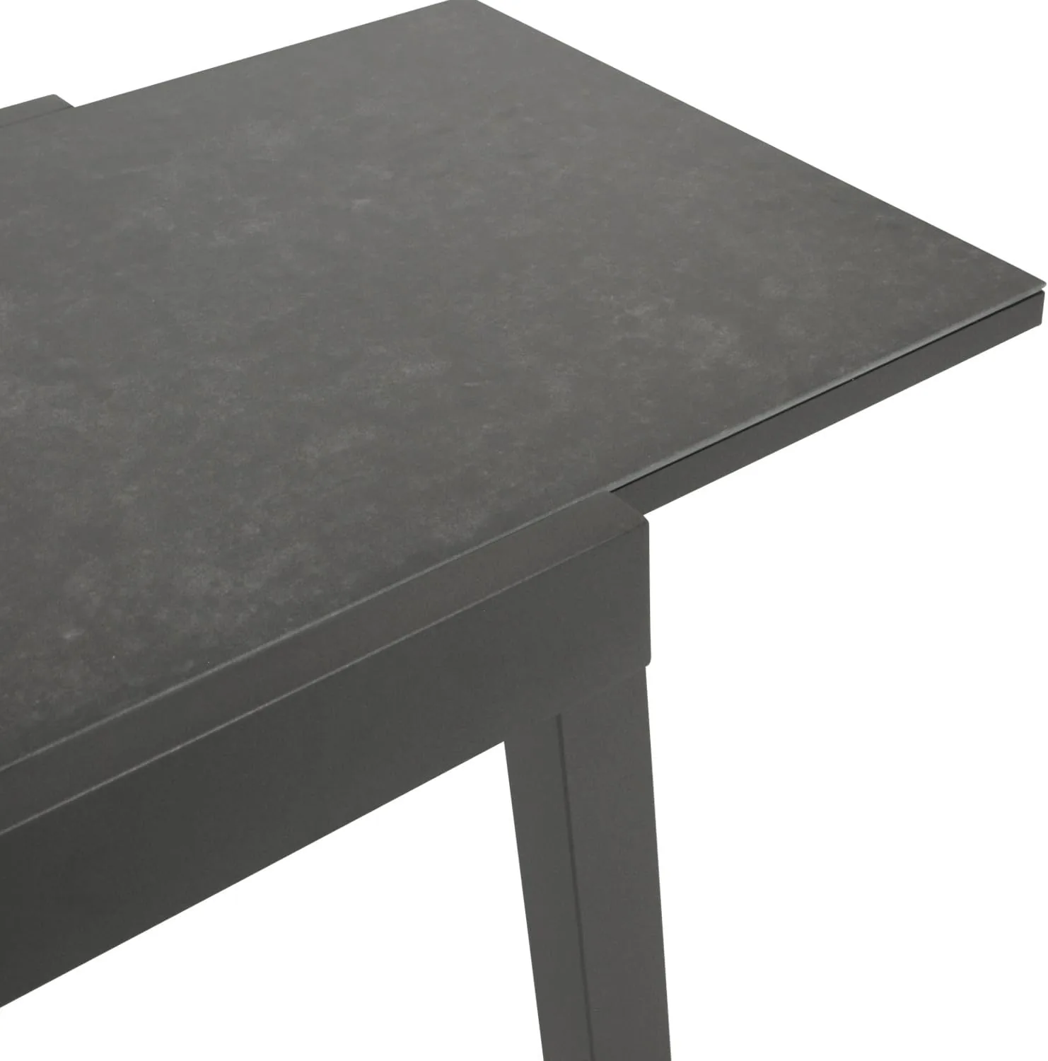 DEGAMO Balkontisch Livorno aus Aluminium anthrazit und Glas in Keramtikoptik dunkelgrau, 70x70cm, ausziehbar auf 140cm, Höhe 75cm, Outdoor — Ansicht 6