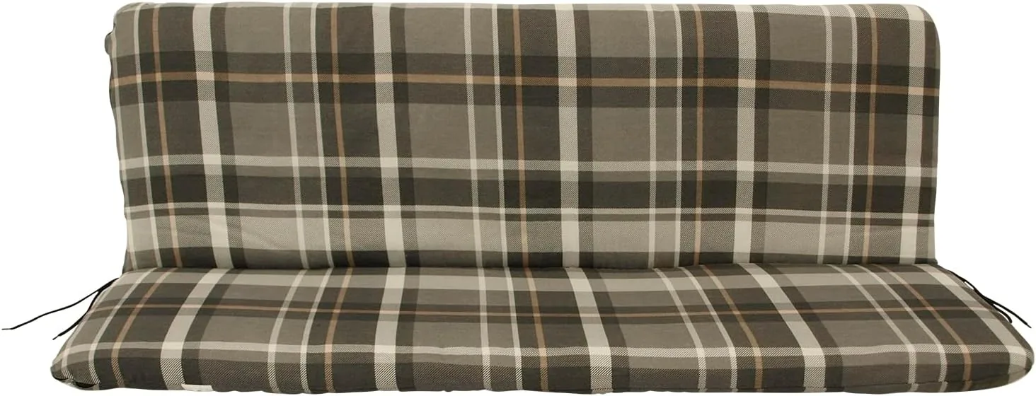 DEGAMO Bankauflage Polsterauflage Seattle für Gartenbank 3-sitzer 138x88cm, mit Rückenteil, grau beige kariert — Ansicht 2