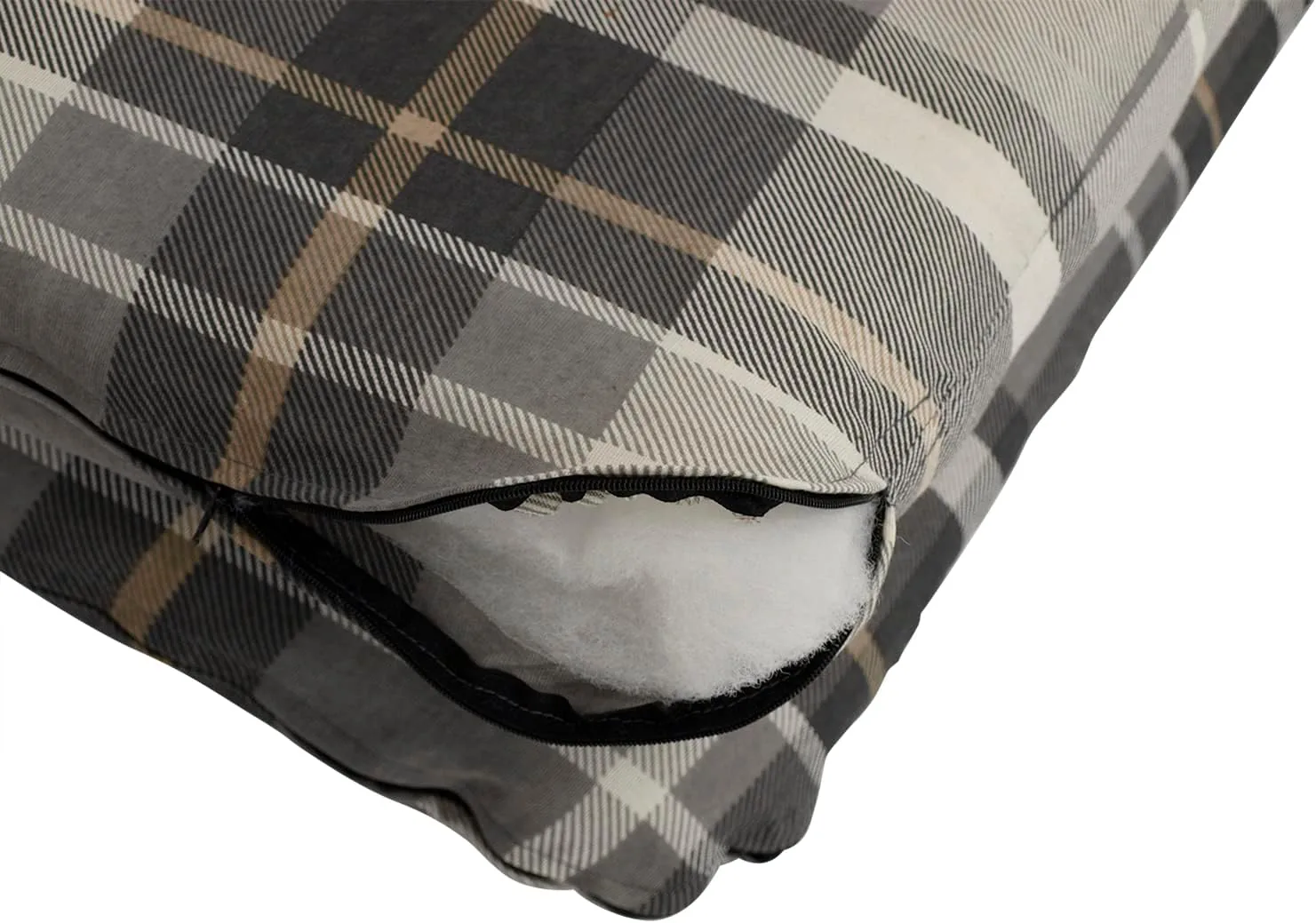 DEGAMO Bankauflage Polsterauflage Seattle für Gartenbank 3-sitzer 138x88cm, mit Rückenteil, grau beige kariert — Ansicht 4