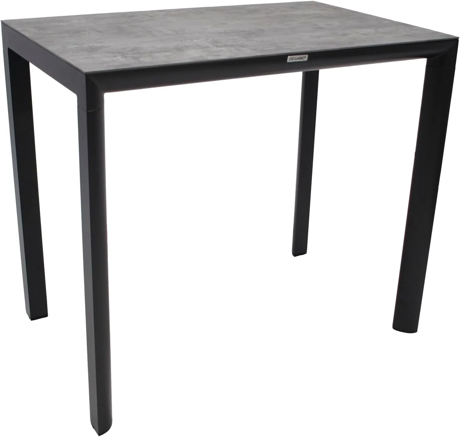 DEGAMO Bartisch Stehtisch Calais 70x110cm rechteckig, Aluminiumgestell anthrazit + Tischplatte ECP-Kunststoff Steinoptik, Outdoor, wetterfest