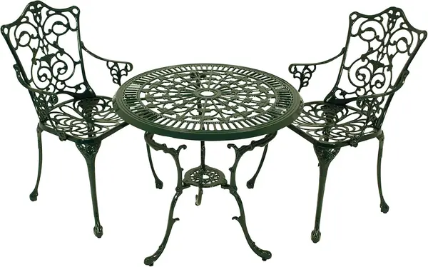 Bistroset in Jugendstil Optik 3-teilig, Aluguss…