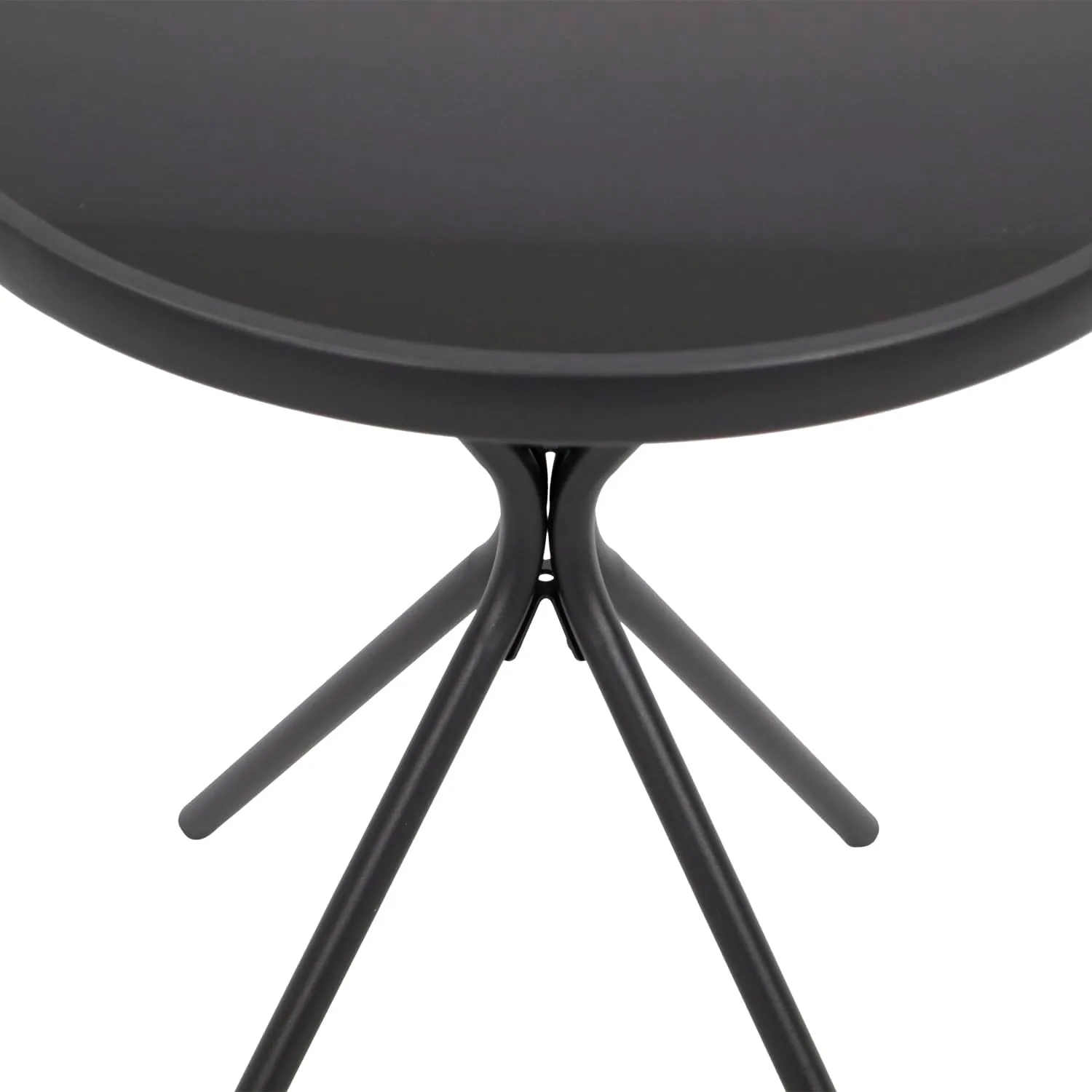 DEGAMO Bistrotisch Balkontisch Milano 60cm rund, Metall anthrazit + Glas schwarz, Outdoor — Ansicht 2