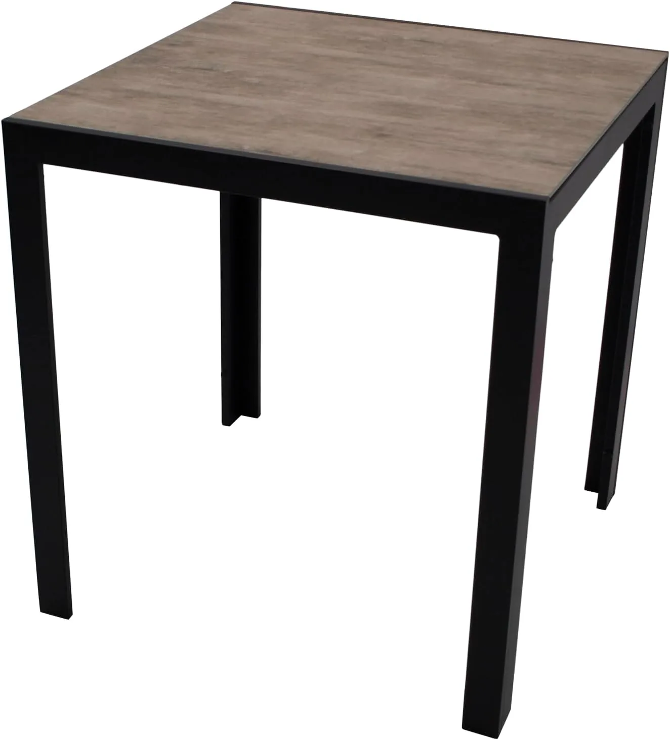 DEGAMO Bistrotisch Gartentisch Roma 70x70cm, Aluminium anthrazit + Glas Keramikoptik naturfarben, Outdoor — Ansicht 6