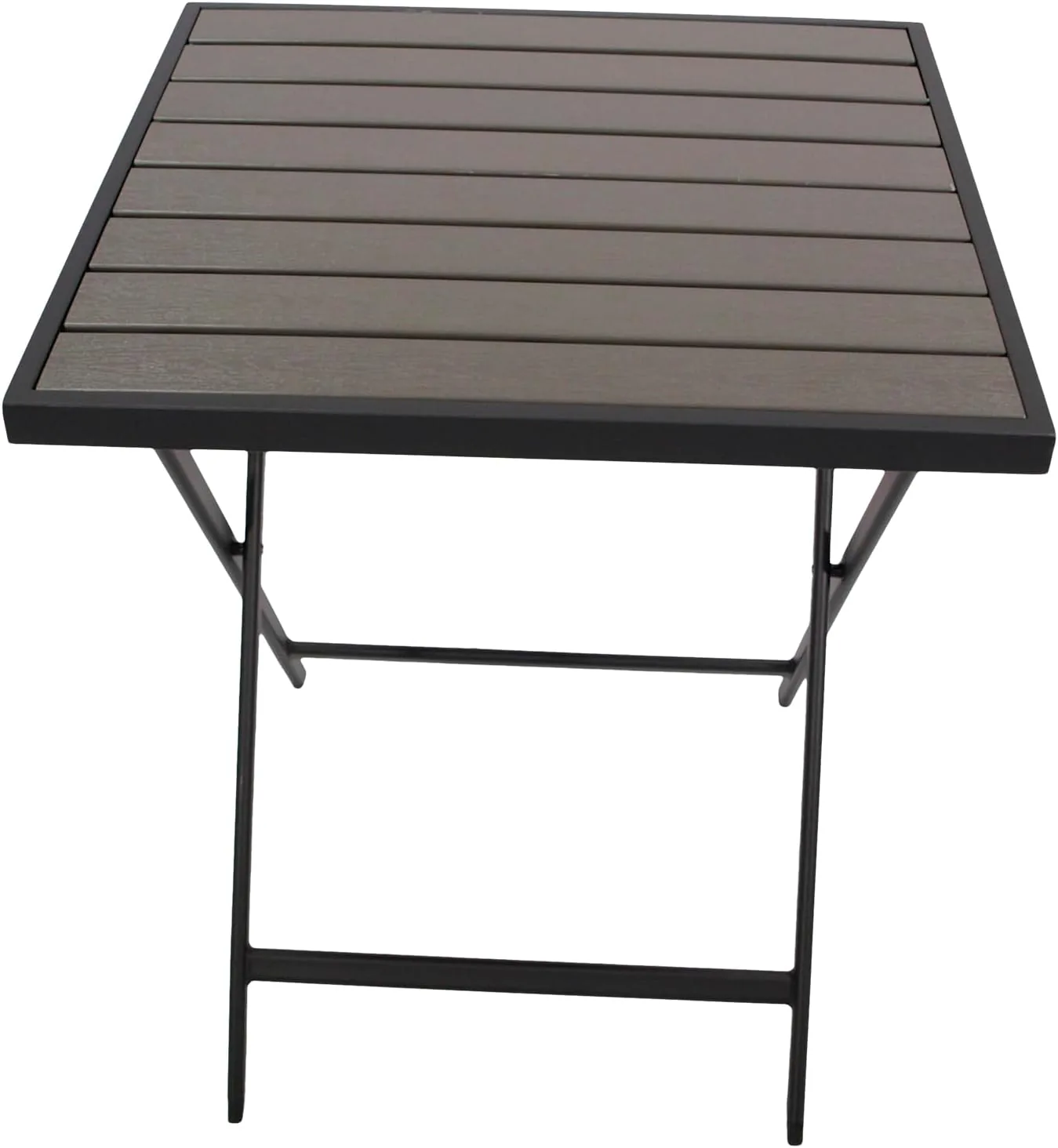DEGAMO Bistrotisch Klapptisch ASCIANO 60x60cm, Metall anthrazit + Kunstholz grau, Outdoor — Ansicht 2