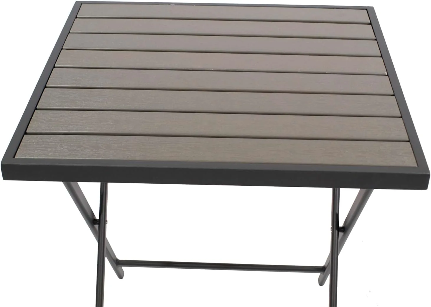 DEGAMO Bistrotisch Klapptisch ASCIANO 60x60cm, Metall anthrazit + Kunstholz grau, Outdoor — Ansicht 3