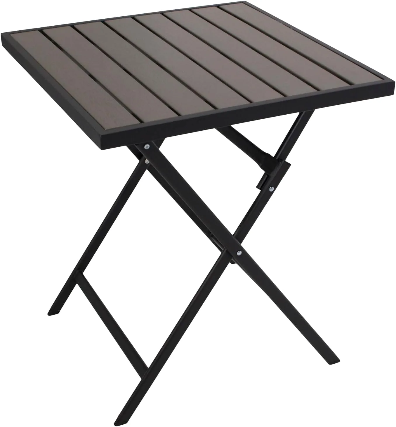 DEGAMO Bistrotisch Klapptisch ASCIANO 60x60cm, Metall anthrazit + Kunstholz grau, Outdoor — Ansicht 4