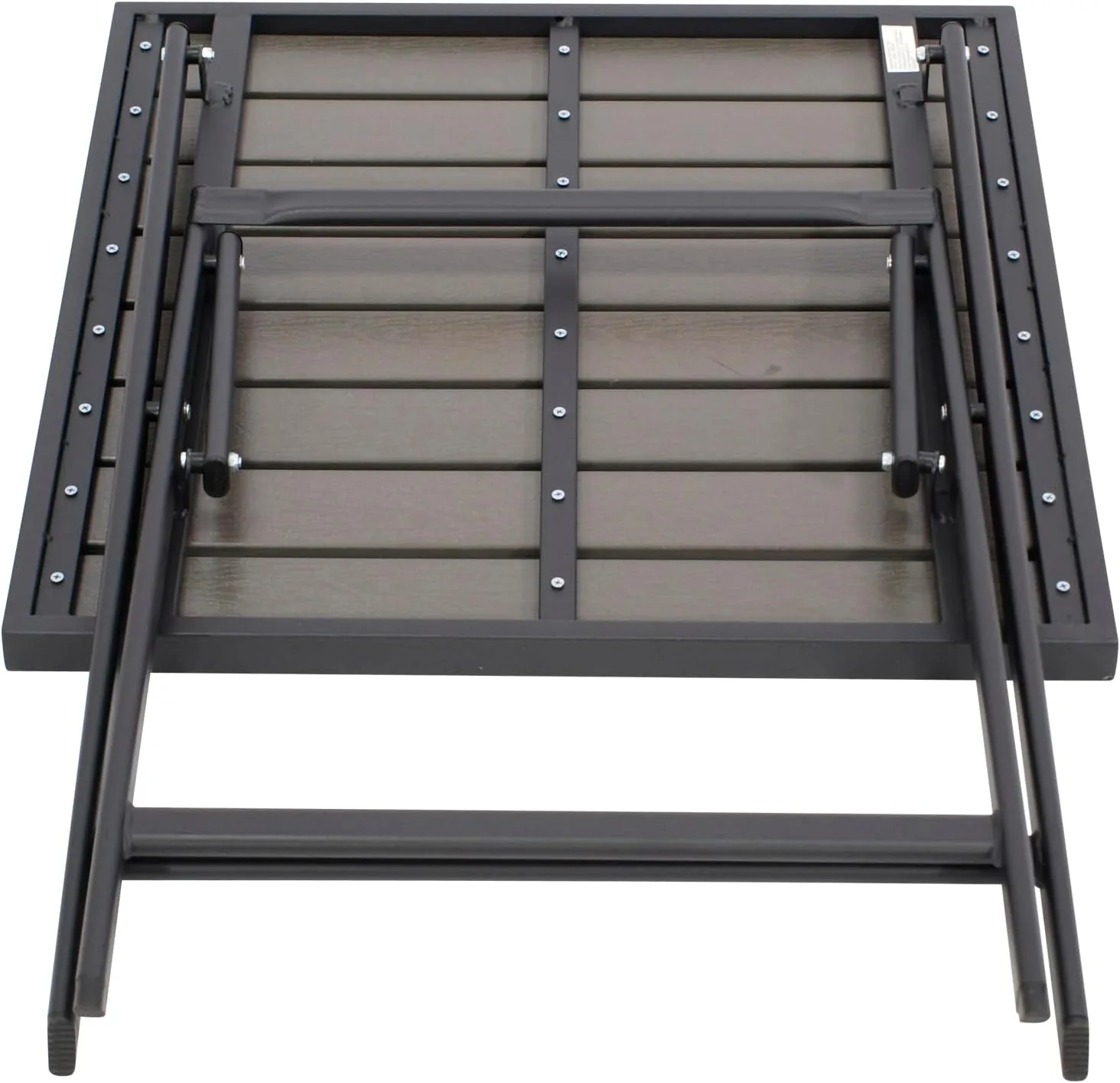 DEGAMO Bistrotisch Klapptisch ASCIANO 60x60cm, Metall anthrazit + Kunstholz grau, Outdoor — Ansicht 6