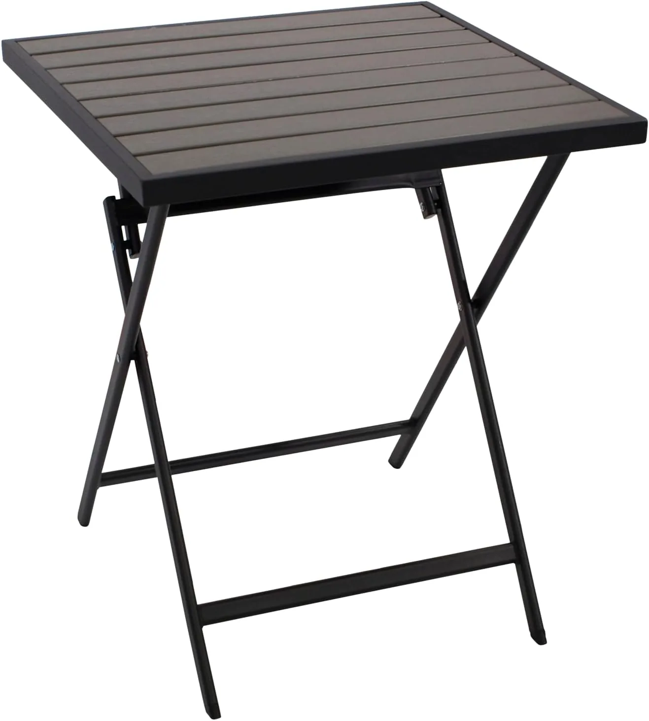 DEGAMO Bistrotisch Klapptisch ASCIANO 60x60cm, Metall anthrazit + Kunstholz grau, Outdoor