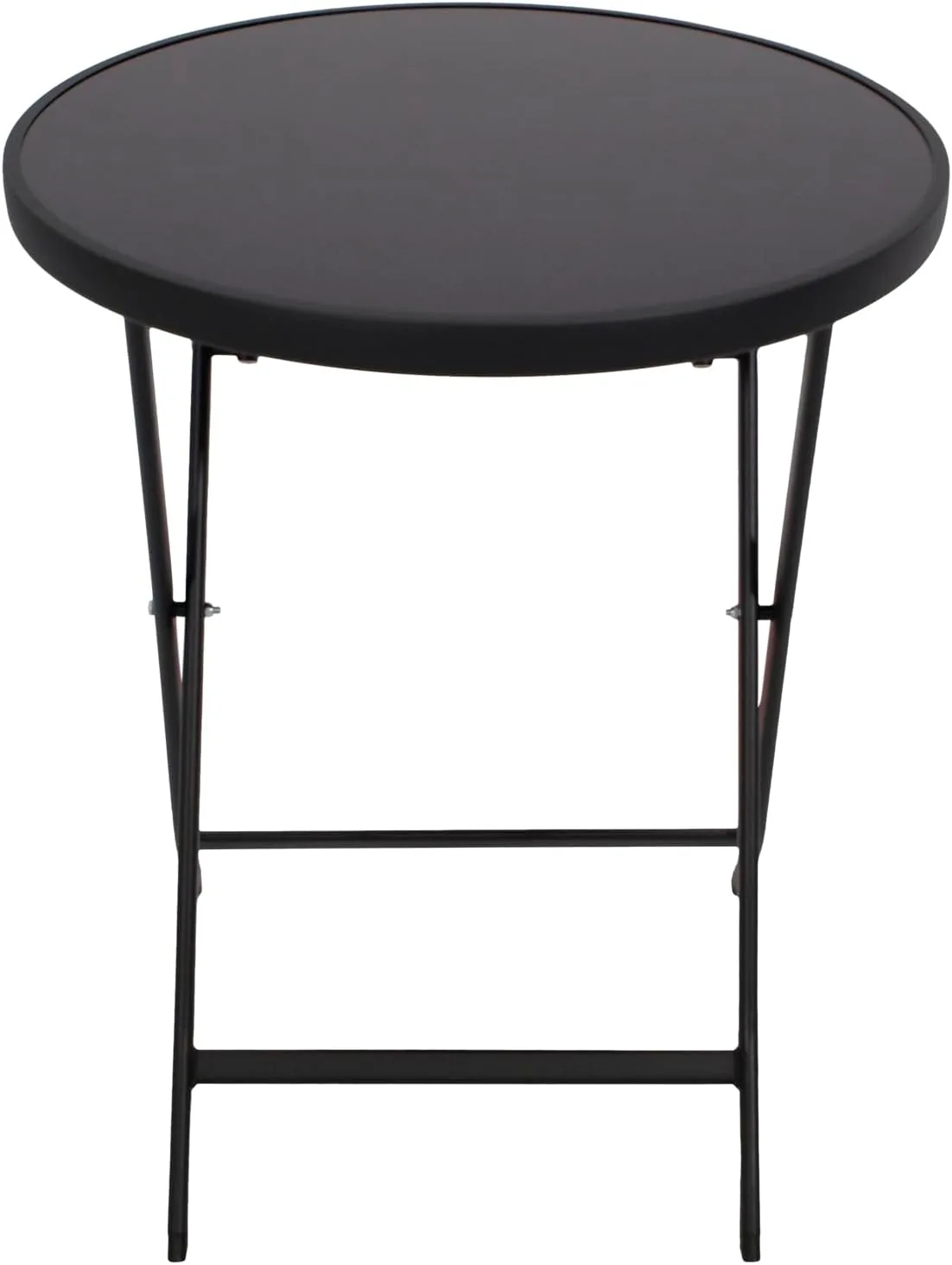 DEGAMO Bistrotisch Klapptisch Milano 60cm rund, Metall anthrazit + Glas schwarz, Outdoor — Ansicht 2