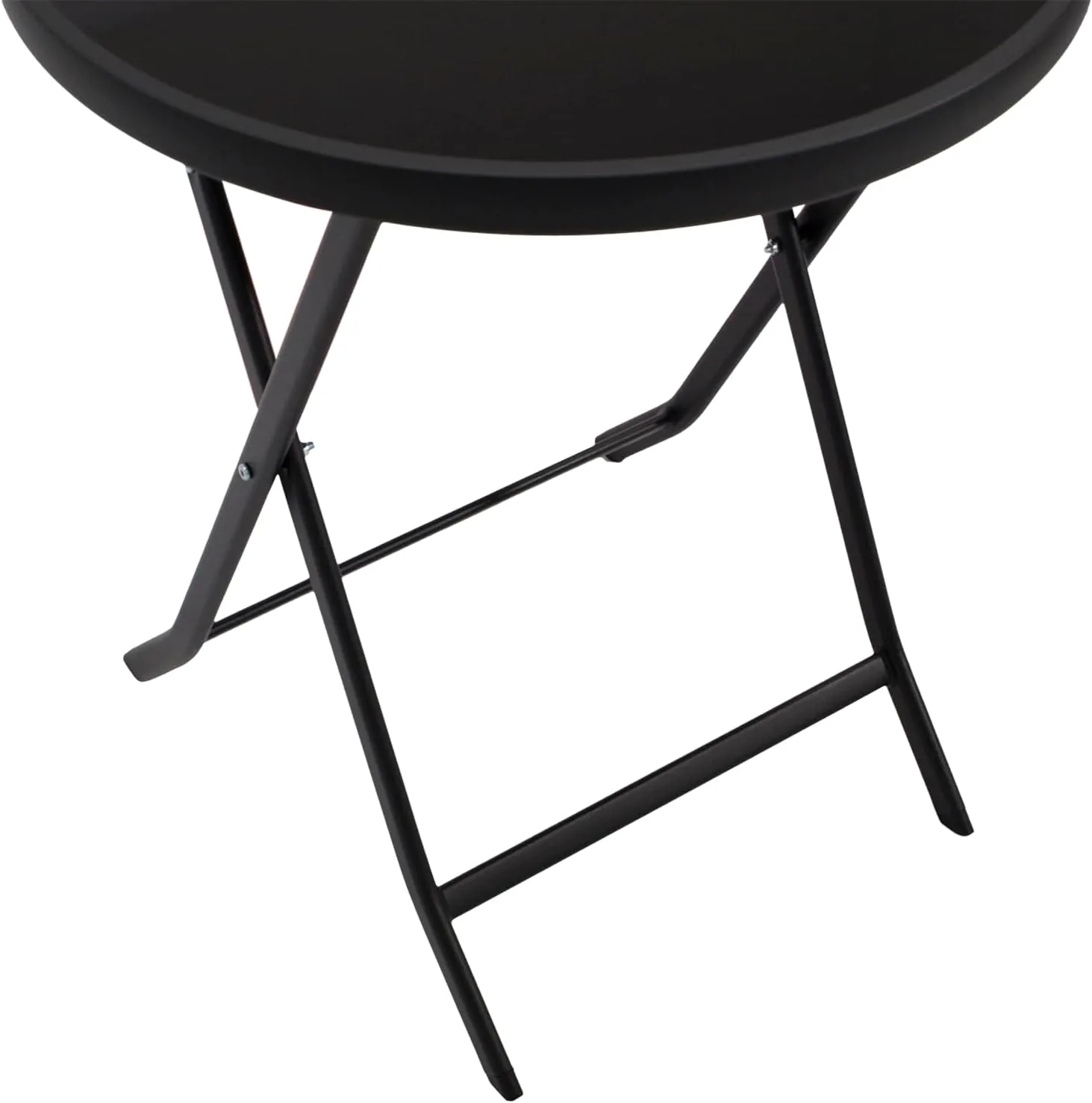 DEGAMO Bistrotisch Klapptisch Milano 60cm rund, Metall anthrazit + Glas schwarz, Outdoor — Ansicht 3