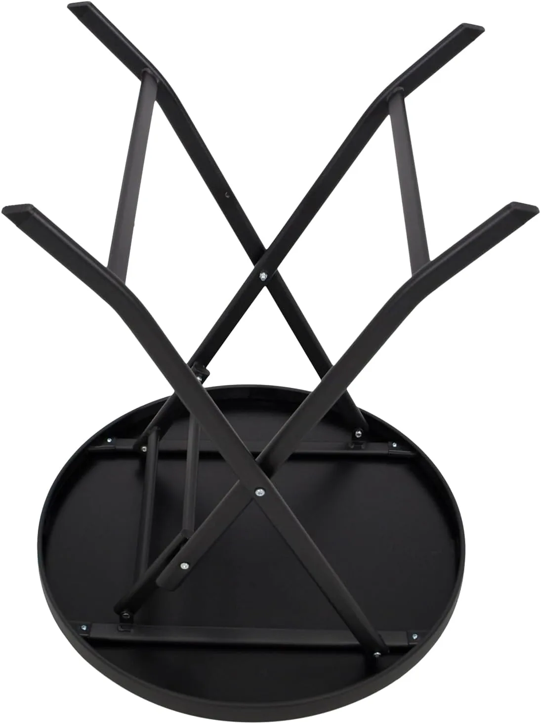 DEGAMO Bistrotisch Klapptisch Milano 60cm rund, Metall anthrazit + Glas schwarz, Outdoor — Ansicht 4