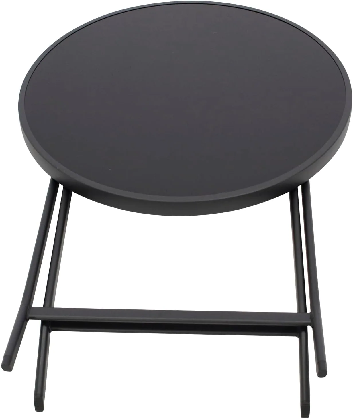DEGAMO Bistrotisch Klapptisch Milano 60cm rund, Metall anthrazit + Glas schwarz, Outdoor — Ansicht 5