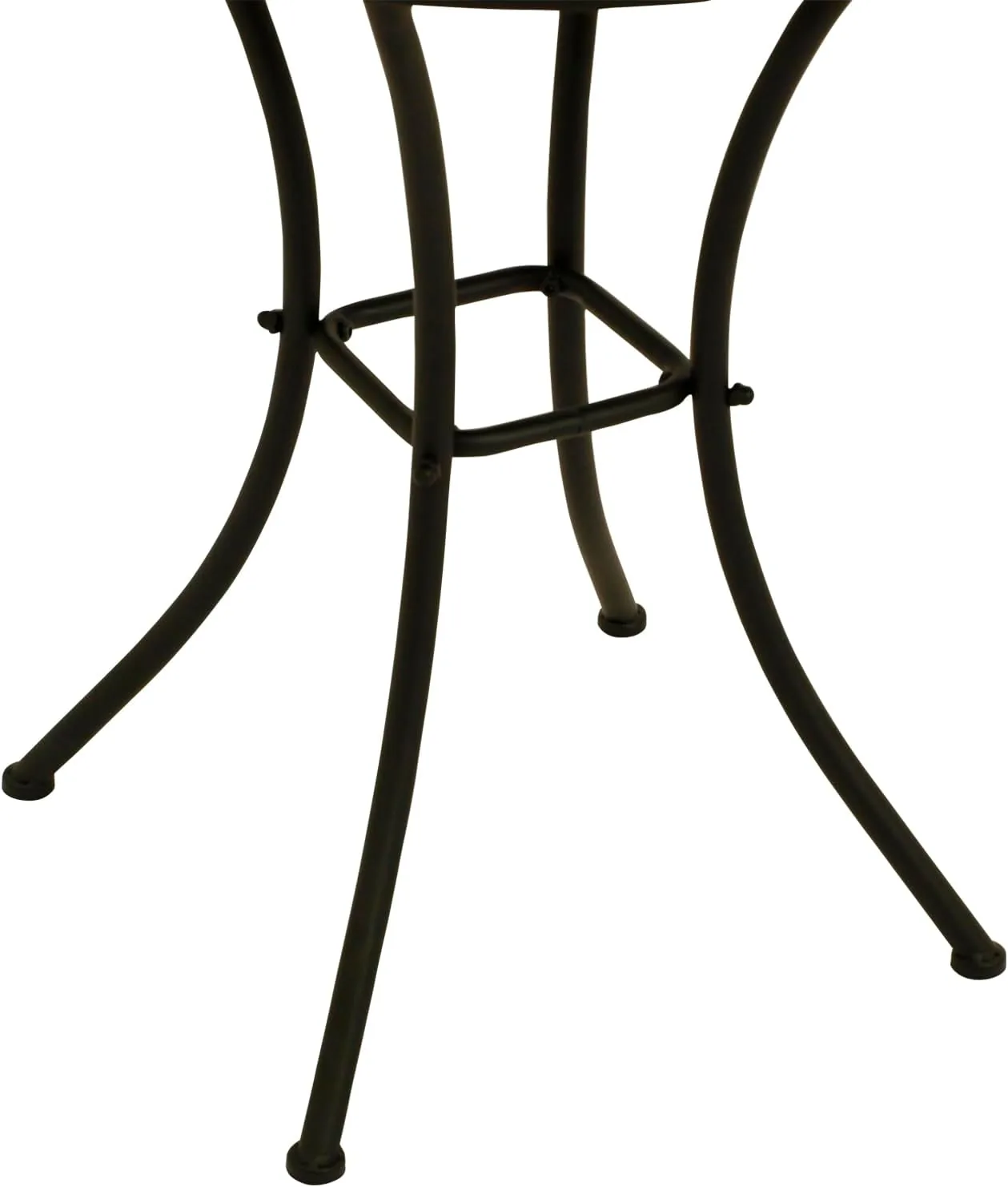 DEGAMO Bistrotisch Mosaiktisch Lucca 60cm rund, Gestell Metall schwarz, Tischplatte aus Keramik in Mosaik-Optik, grau/Terracotta — Ansicht 4