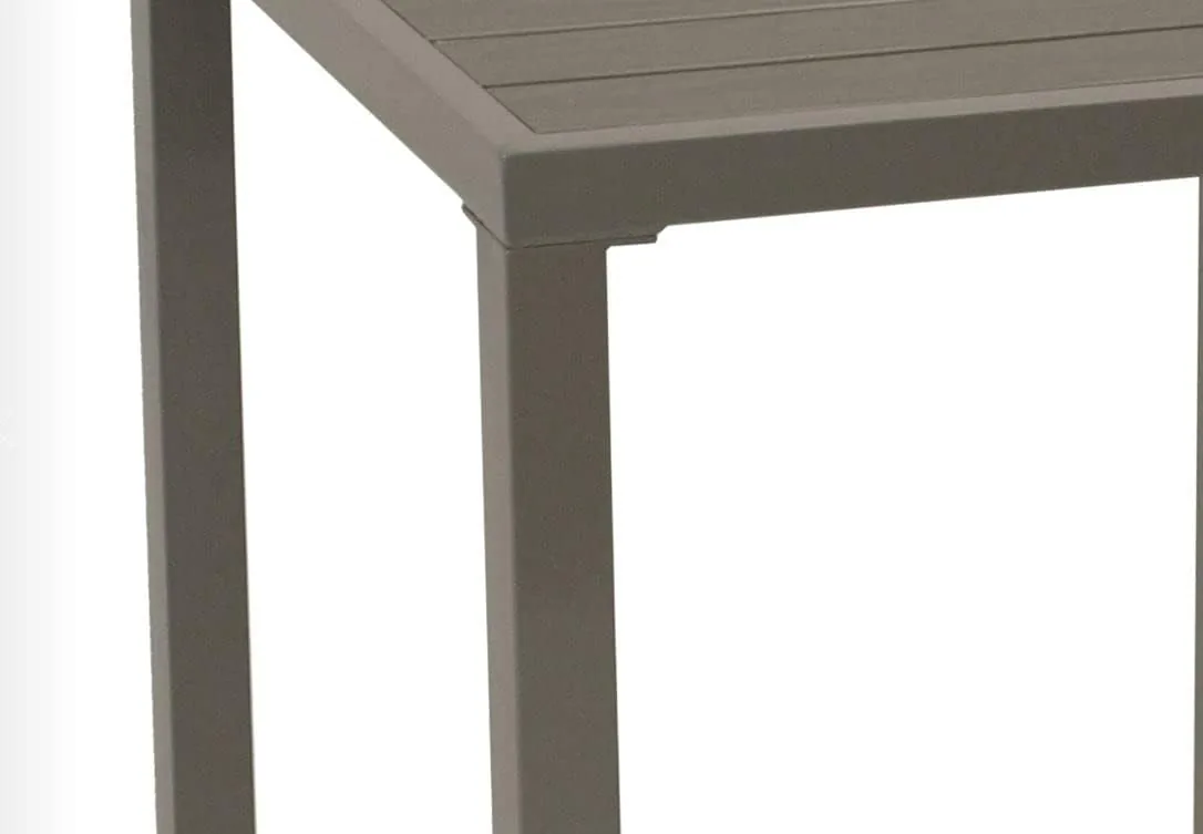 DEGAMO Bistrotisch VARENNA 60x60cm quadratisch, Gestell Stahl Silbergrau, Tischplatte Kunstholz Mittelgrau, Outdoor — Ansicht 5