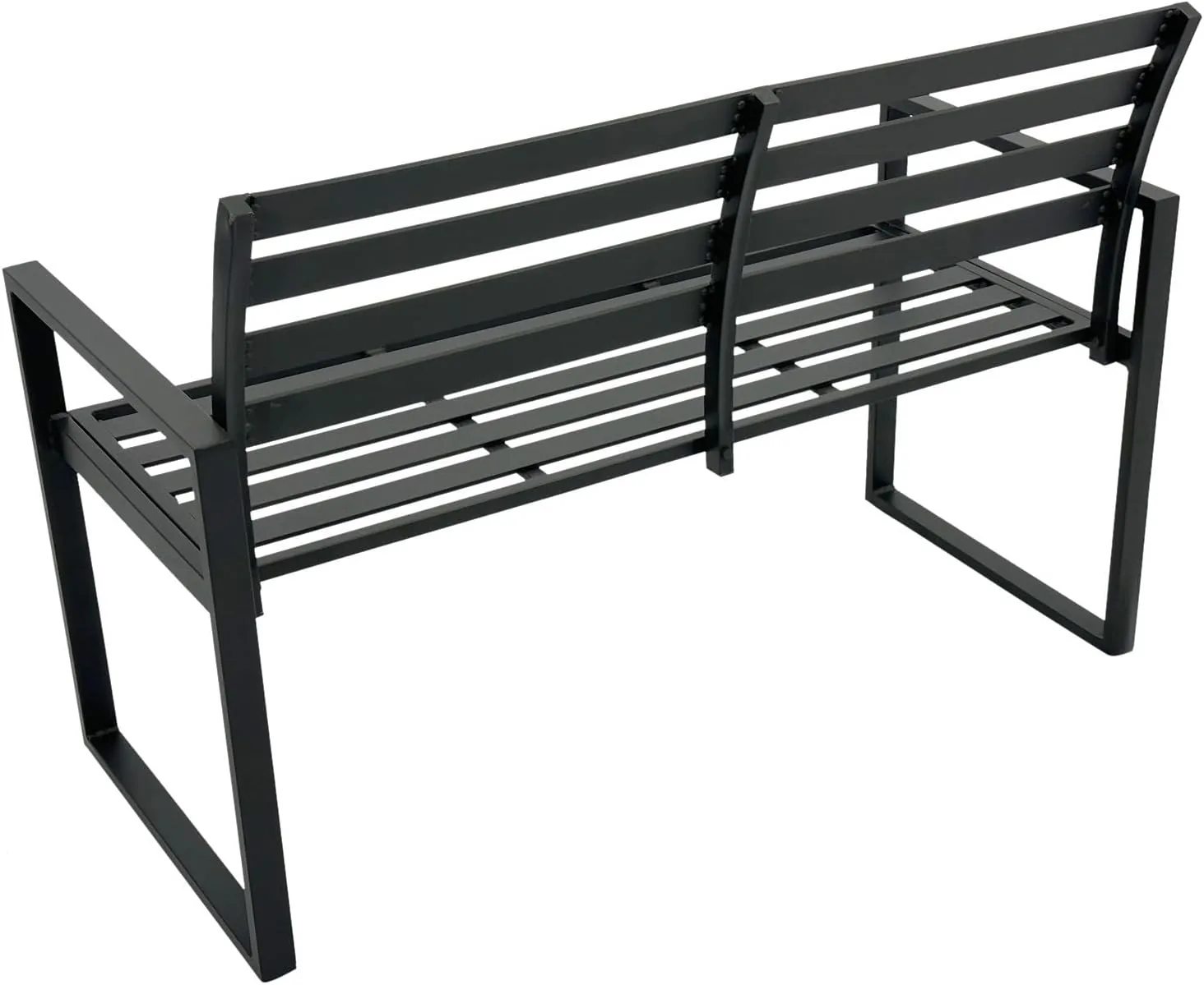 DEGAMO Design Gartenbank Atlanta 2-sitzer aus Aluminium wetterfest und rostfrei, dunkelgrau — Ansicht 3