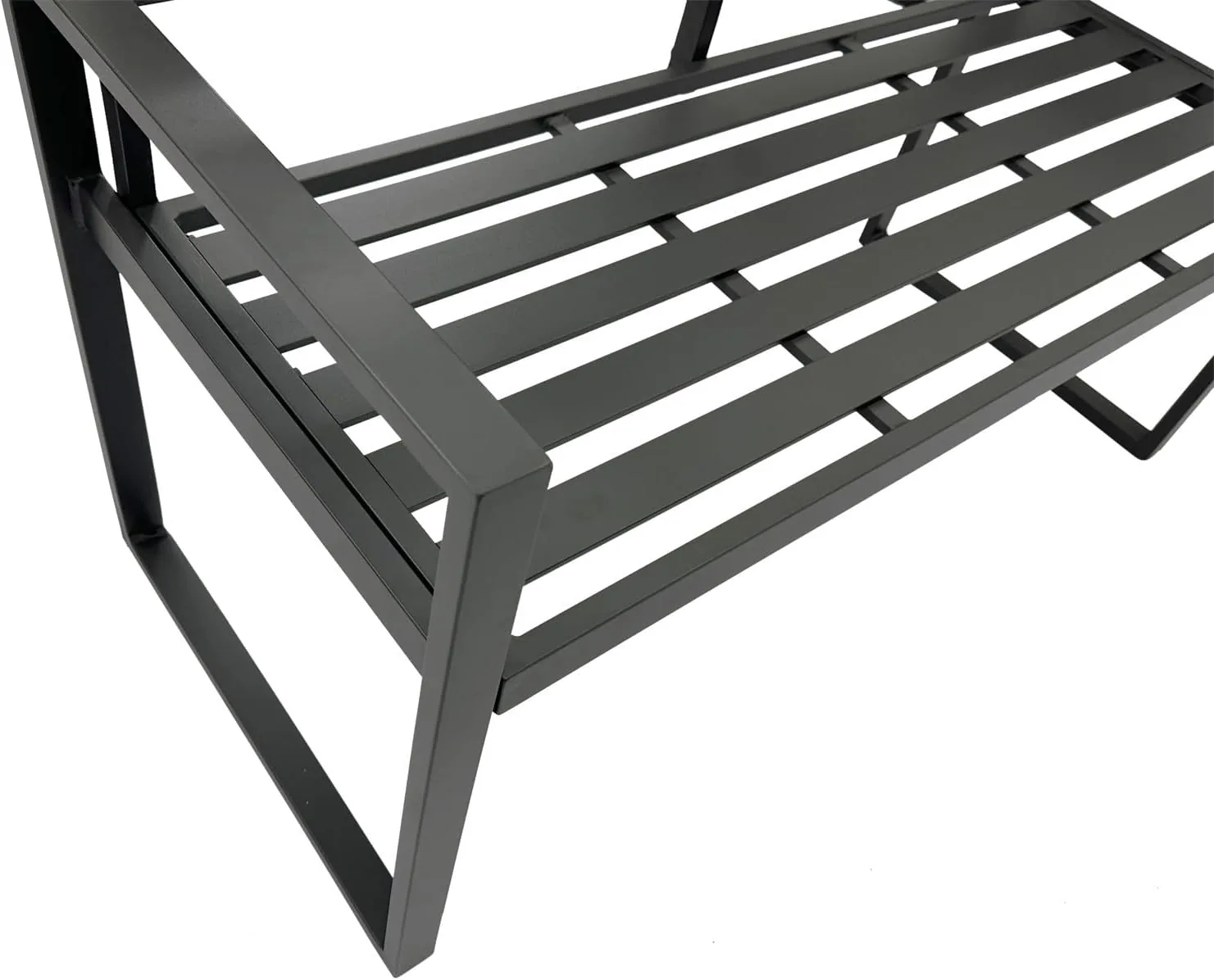 DEGAMO Design Gartenbank Atlanta 2-sitzer aus Aluminium wetterfest und rostfrei, dunkelgrau — Ansicht 5