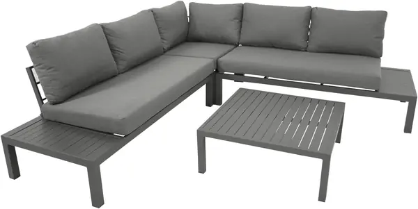 Ecklounge Set ROVIGNO, Aluminium anthrazitfarben, mit…