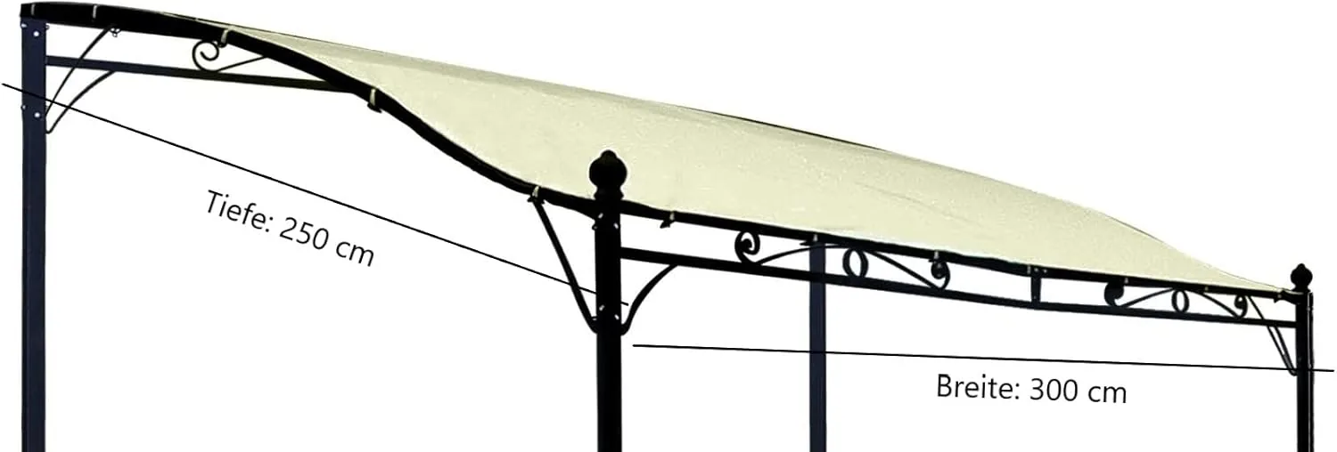 DEGAMO Ersatz Dachplane für Anbaupavillon Mantova 300x250cm, wasserdicht Ecru — Ansicht 6