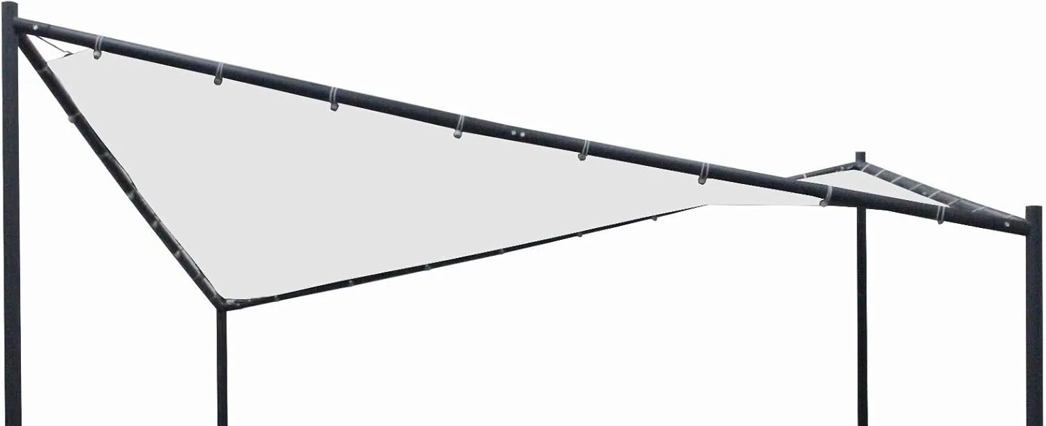 DEGAMO Ersatzdach für Walmdachpavillon Orlando 4-eckig 350x350cm, Polyester mit PVC Beschichtung wasserdicht, weiß