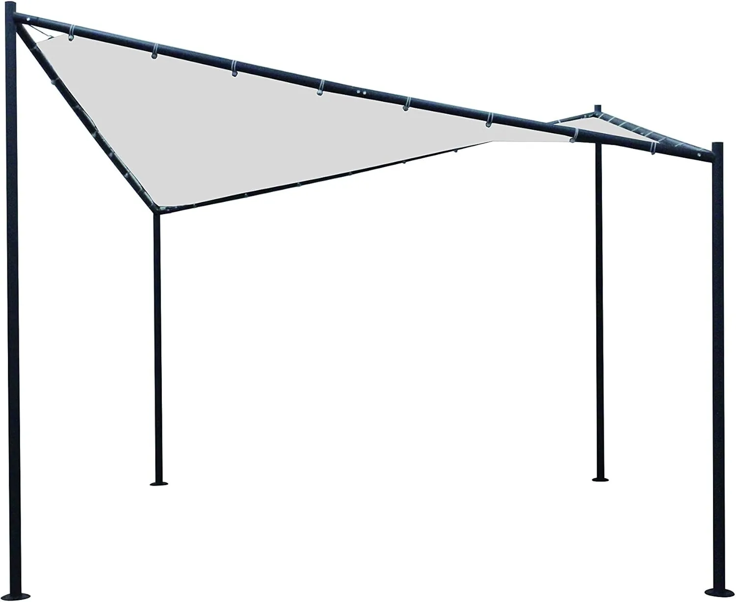 DEGAMO Ersatzdach für Walmdachpavillon Orlando 4-eckig 350x350cm, Polyester mit PVC Beschichtung wasserdicht, weiß — Ansicht 4
