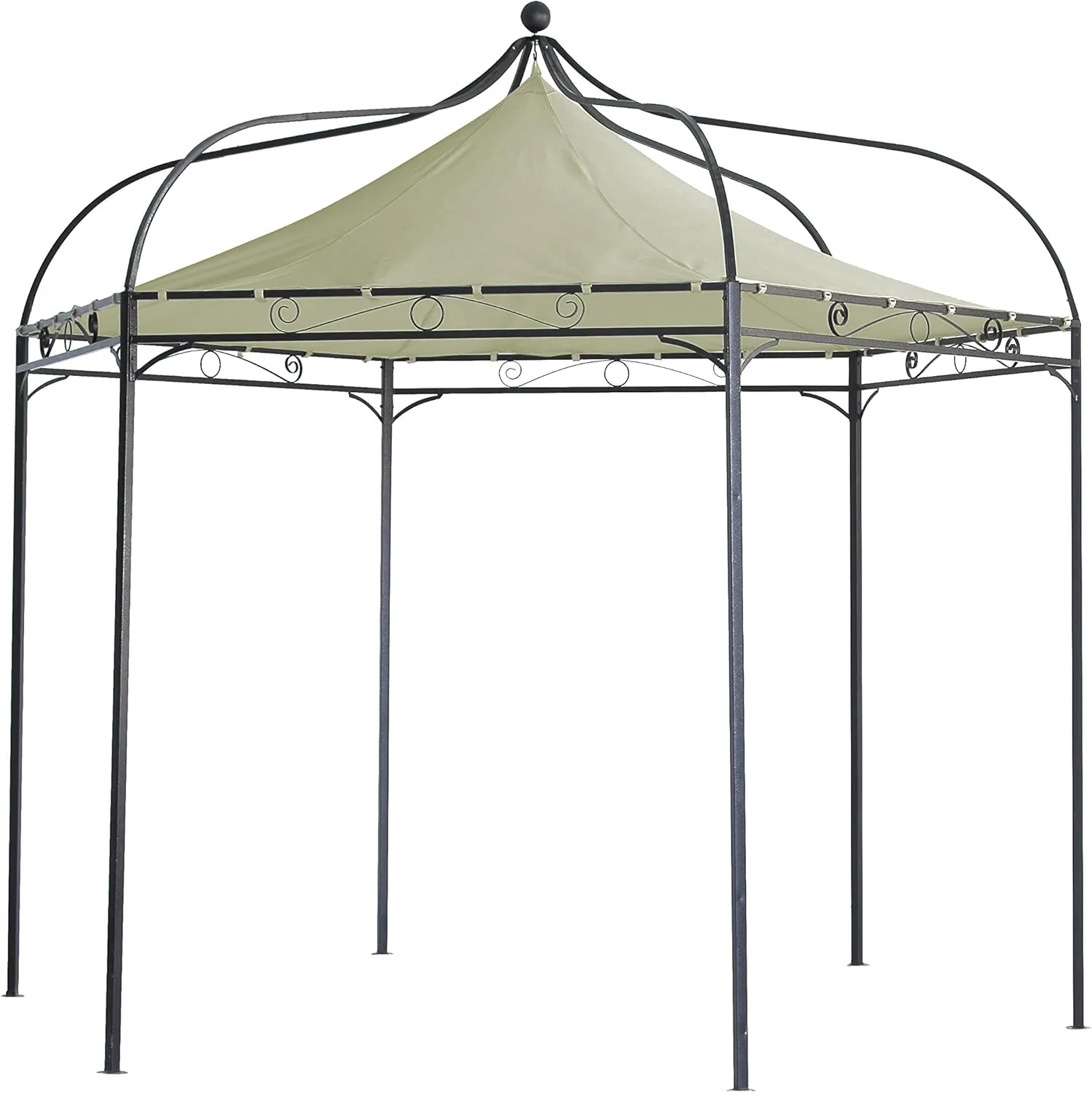 DEGAMO Ersatzdach Pavillondach für Pavillon Modena 6-eck, Ecru, wasserdicht
