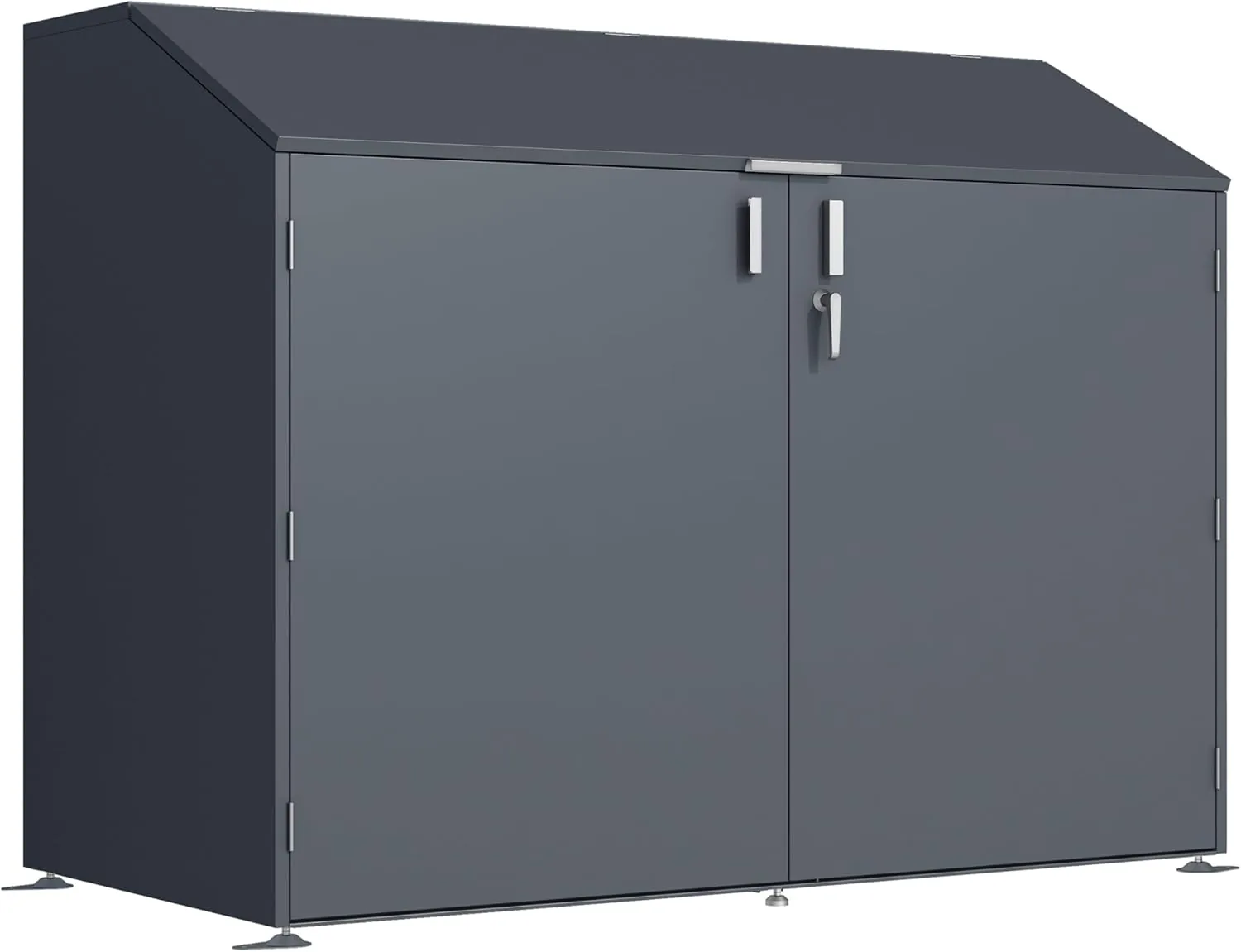 DEGAMO Fahrradgarage Fahhradbox Freiburg für bis zu 4 Fahrräder, Metall anthrazit (RAL 7016), wetterfest, 200x100x157cm, abschließbar