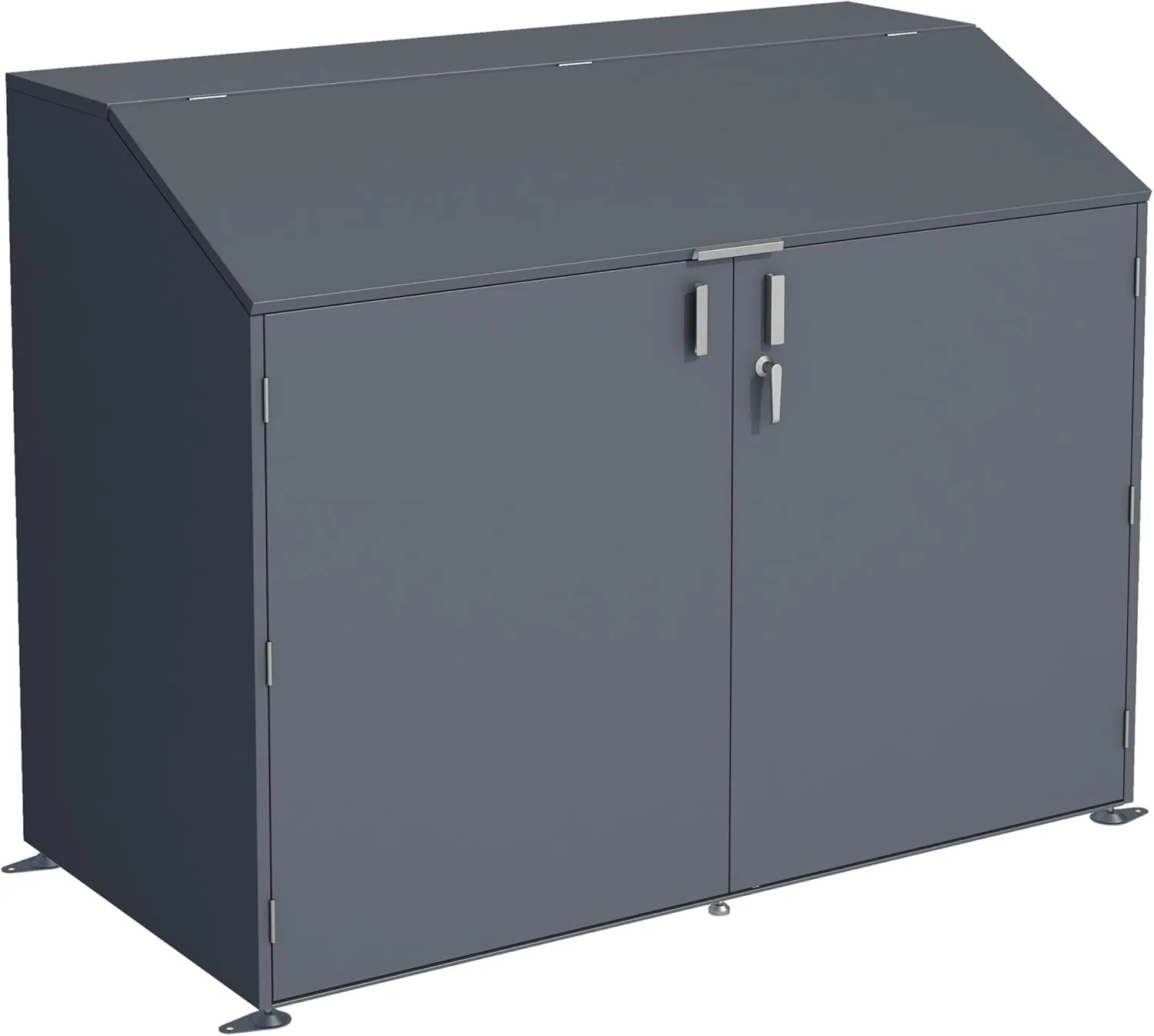 DEGAMO Fahrradgarage Fahhradbox Freiburg für bis zu 4 Fahrräder, Metall anthrazit (RAL 7016), wetterfest, 200x100x157cm, abschließbar — Ansicht 4