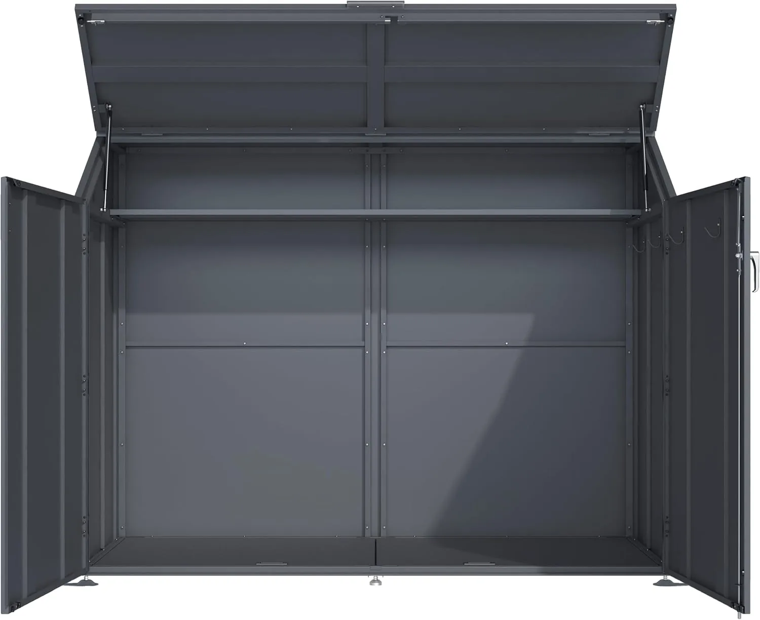 DEGAMO Fahrradgarage Fahhradbox Freiburg für bis zu 4 Fahrräder, Metall anthrazit (RAL 7016), wetterfest, 200x100x157cm, abschließbar — Ansicht 5