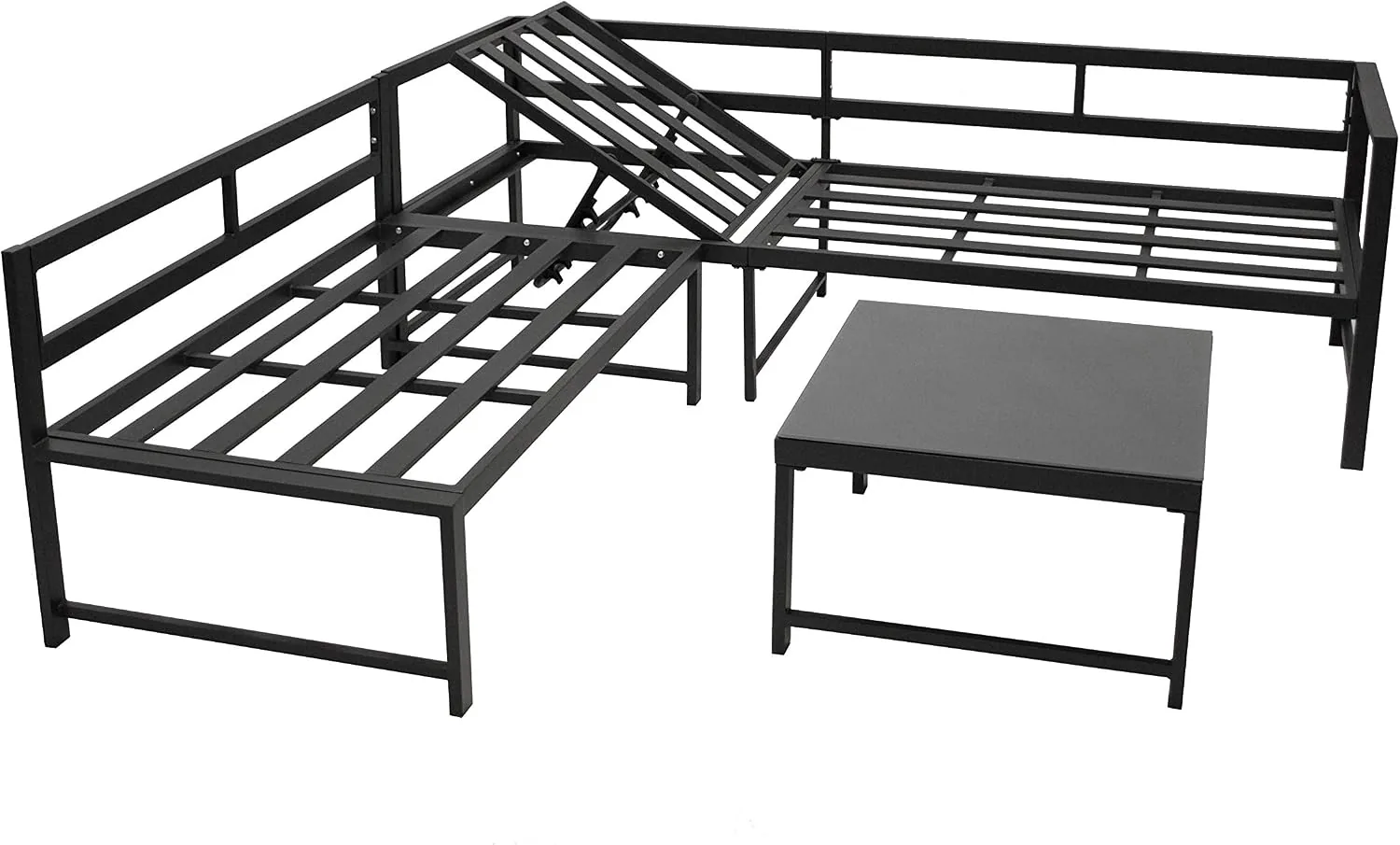 DEGAMO Funktions Eck- Loungeset Montana 192x188cm, Aluminiumgestell dunkelgrau, mit Verstellbarer Liegefunktion und Polstern grau, Outdoor wetterfest — Ansicht 6