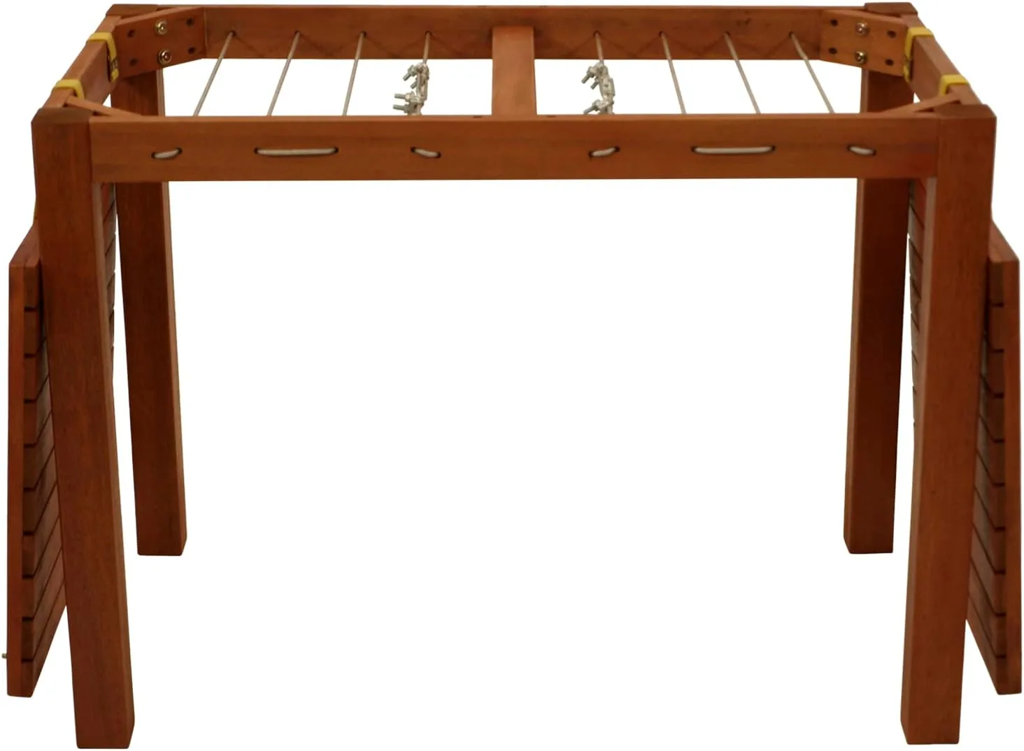 DEGAMO Funktions Gartentisch mit Wäscheständerfunktion, 100x60x75cm, Eukalyptus braun geölt, FSC®-Zertifiziert, Outdoor und Indoor — Ansicht 5