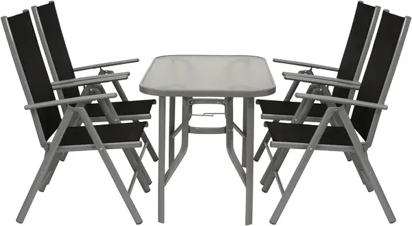 Garnitur Ravenna 5-teilig, 4X Alu Klappsessel mehrfach…