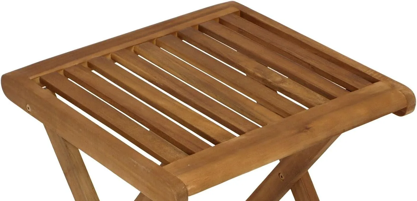 DEGAMO Garten Klapphocker Sitzhocker Hocker France 45x45cm, Akazie geölt braun, Indoor und Outdoor — Ansicht 4