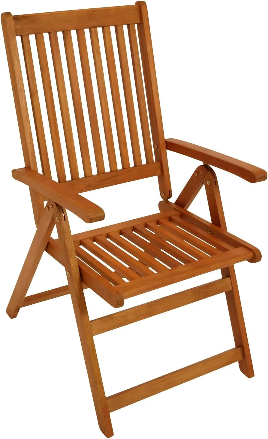 DEGAMO Garten Outdoor Sitzgruppe LAGO in XL-Ausführung, 9-teilig: 8X Klappsesessel verstellbar, 1x Ausziehtisch 260x100cm oval, Eukalyptus-Holz, braun geölt — Ansicht 2