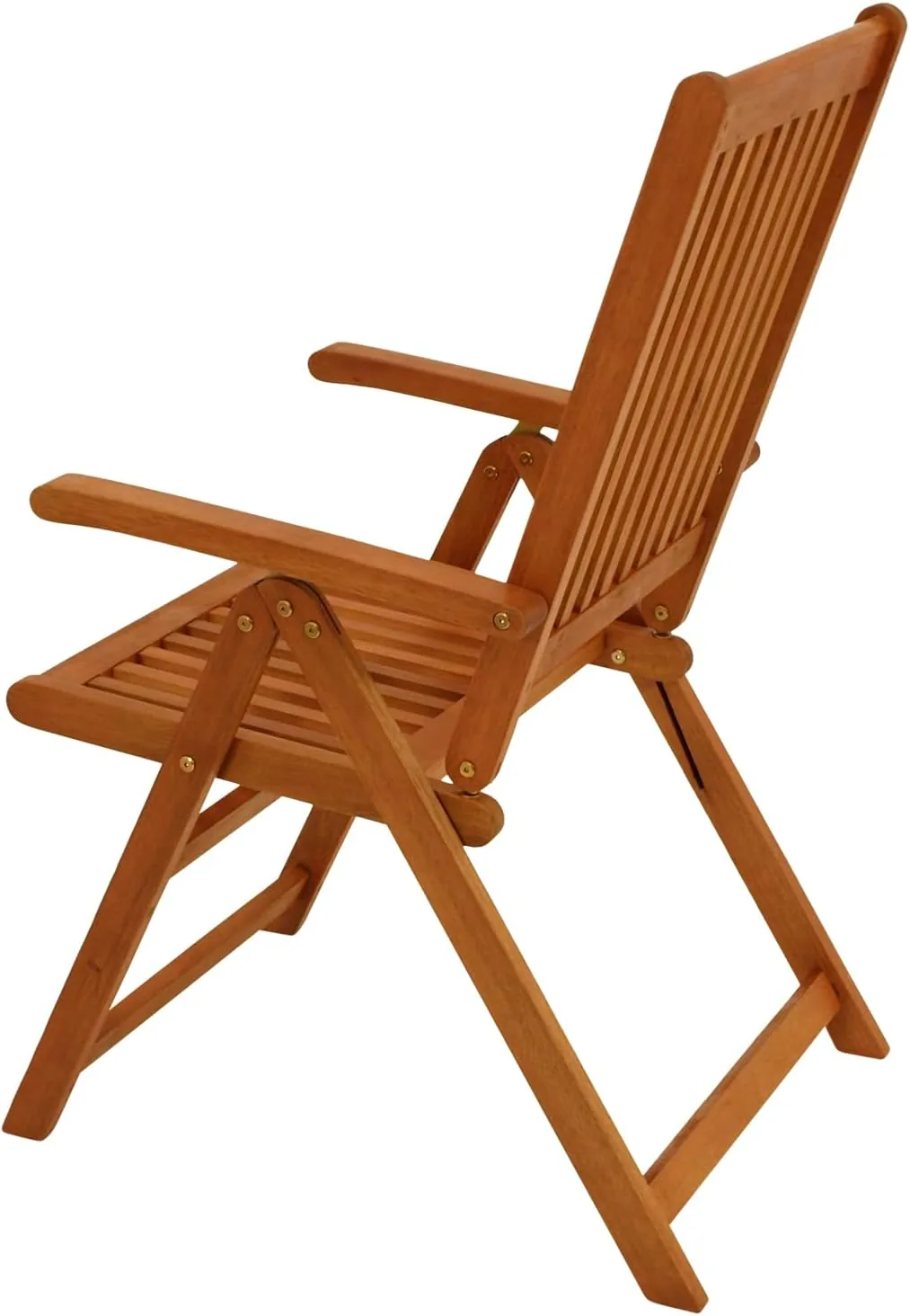 DEGAMO Garten Outdoor Sitzgruppe LAGO in XL-Ausführung, 9-teilig: 8X Klappsesessel verstellbar, 1x Ausziehtisch 260x100cm oval, Eukalyptus-Holz, braun geölt — Ansicht 3