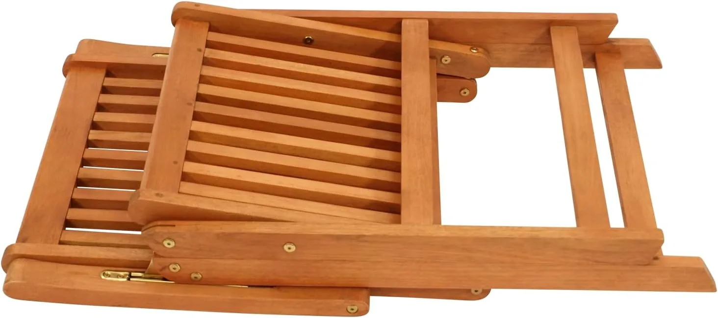 DEGAMO Garten Outdoor Sitzgruppe LAGO in XL-Ausführung, 9-teilig: 8X Klappsesessel verstellbar, 1x Ausziehtisch 260x100cm oval, Eukalyptus-Holz, braun geölt — Ansicht 4
