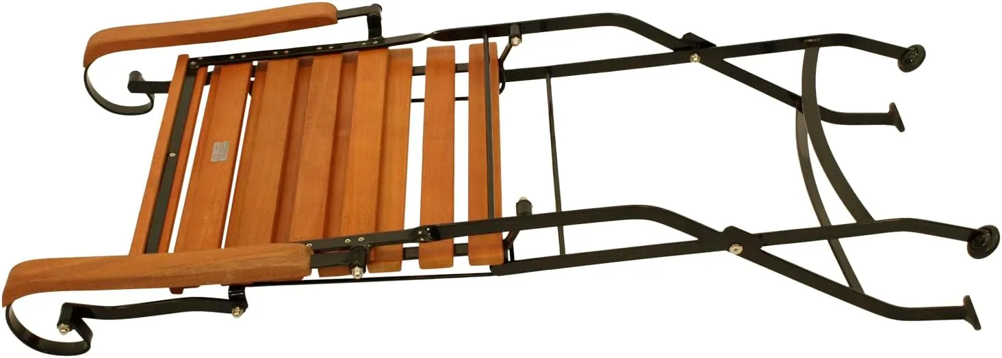 DEGAMO Garten Sitzgruppe Klappgarnitur HOFGARTEN 5-teilig (4X Armlehnensessel, 1x Tisch 70x120cm), Stahl schwarz pulverbeschichtet, Eukalyptus Holz braun geölt, FSC®-Zertifiziert, Outdoor — Ansicht 5